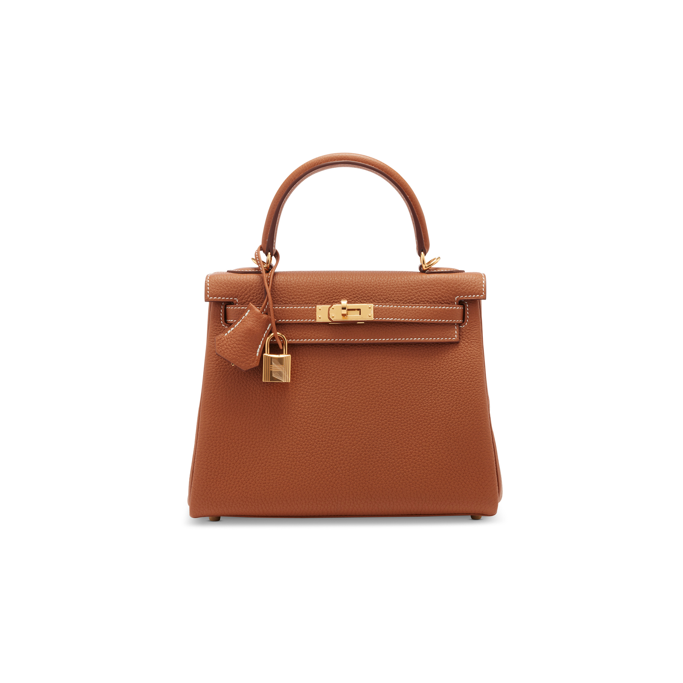 HERMÈS MASTER A GOLD TOGO LEATHER RETOURNÉ KELLY 25 WITH GOLD HARDWARE (25*17*7cm)